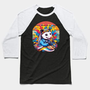 Neurodiversity Opossum Art Baseball T-Shirt